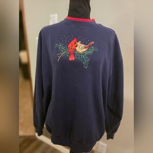 M & C Sportswear Cardinal Design Navy Crewneck Sweatshirt